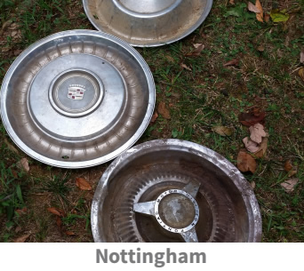 Hubcap lost to a pothole in Nottingham